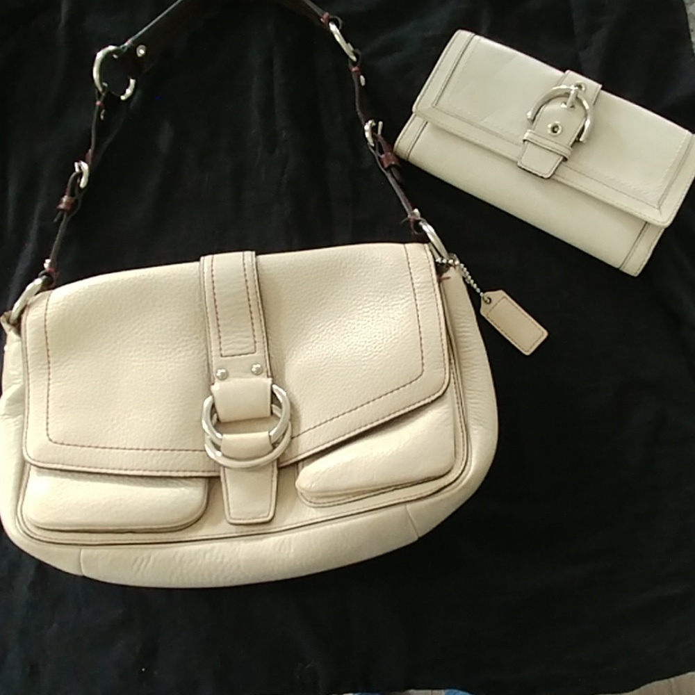 Leather Coach bag and wallet